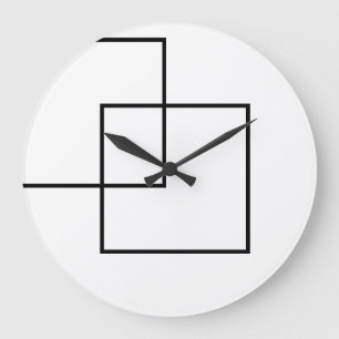 Minimalist Geometric Squares Round Large Clock