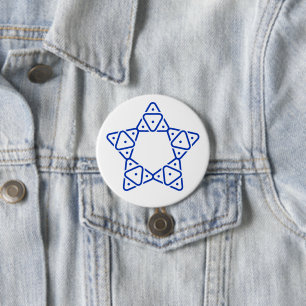 Minimalist Geometric Star of David Art 3 Inch Round Button