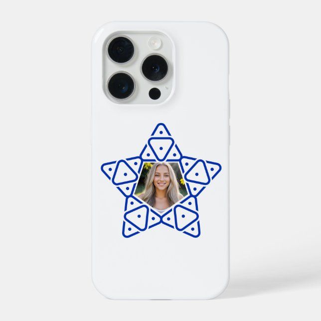Minimalist Geometric Star of David Art Photo iPhone Case (Back)
