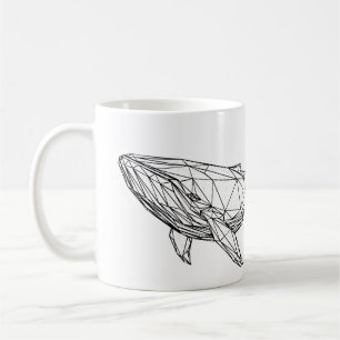 Minimalist Geometric Whale Mug