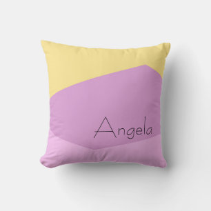 minimalist geometric yellow pink to personalize throw pillow