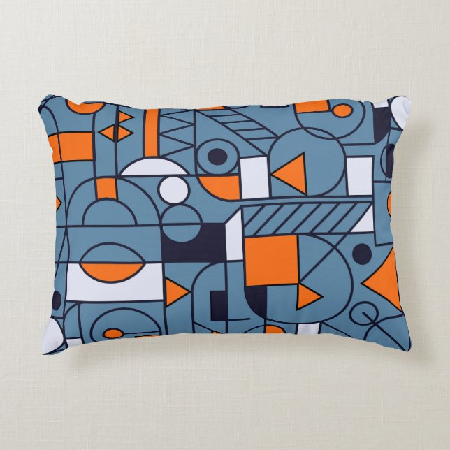 Minimalist Geometry: Retro Abstract Poster Accent Pillow (Front)