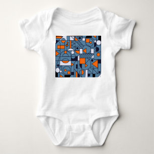Minimalist Geometry: Retro Abstract Poster Baby Bodysuit