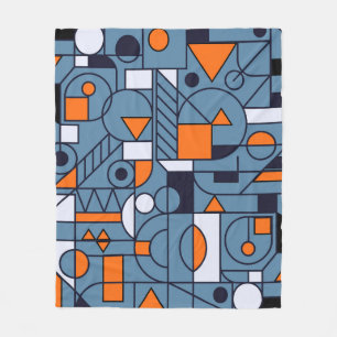 Minimalist Geometry: Retro Abstract Poster Fleece Blanket