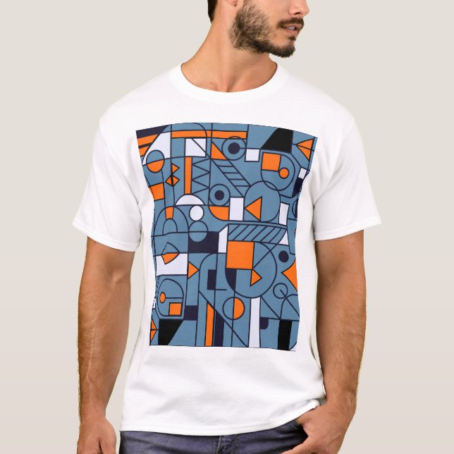 Minimalist Geometry: Retro Abstract Poster T-Shirt (Front)