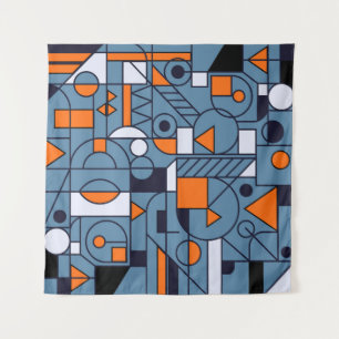 Minimalist Geometry: Retro Abstract Poster Tapestry