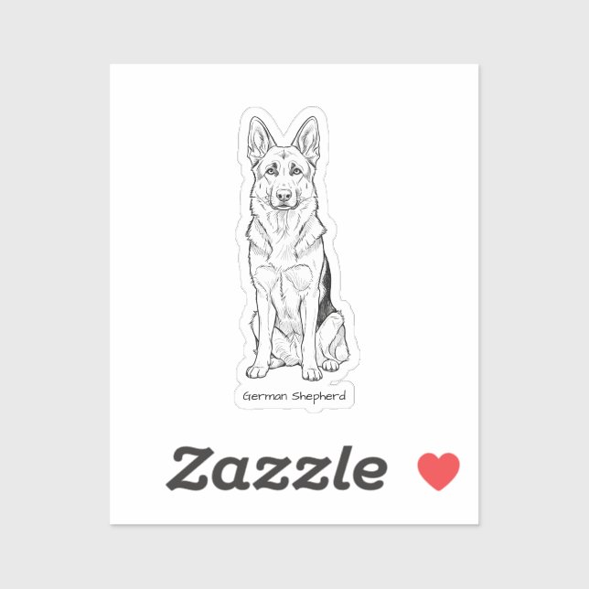 Minimalist German Shepherd Dog Line Art  (Sheet)