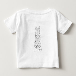 Minimalist German Shepherd Dog Line Art  Baby T-Shirt