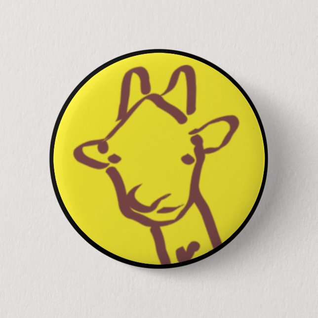 minimalist Giraffe Drawing 2 Inch Round Button (Front)