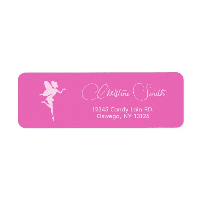 Minimalist Girl Fairy Birthday Return Address Labe (Front)