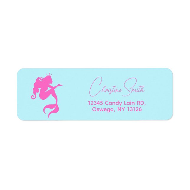 Minimalist Girl Mermaid Anniversaire Adresse de re (Devant)