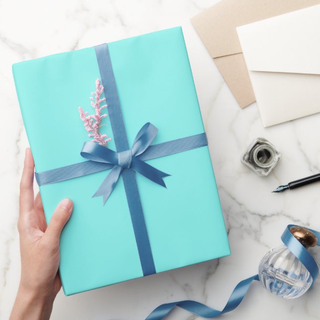 minimalist girly chic aqua blue Turquoise Wrapping Paper (Gifting)