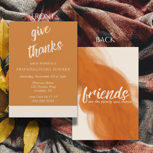 Minimalist Give Thanks Terracotta Friendsgiving Invitation