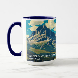 Minimalist Glacier National Park Peak Custom Mug