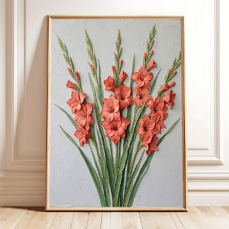 Minimalist Gladiolus Wall Art - Fine Art Canvas Pr
