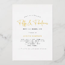 Minimalist Glam FIfty Fabulous Script Real 