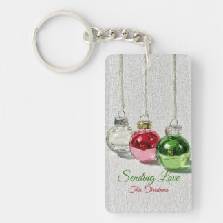 Minimalist Glass Christmas Ornaments Keychain
