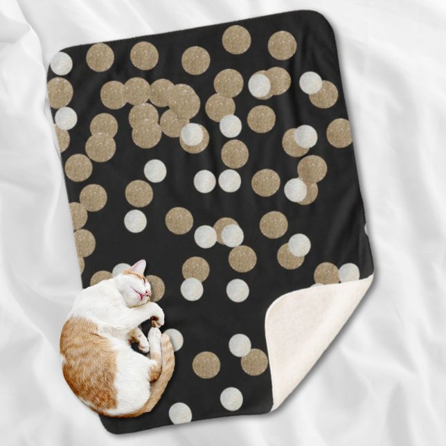 minimalist glitter black champagne gold confetti sherpa blanket (minimalist glitter black champagne gold confetti sherpa blanket)