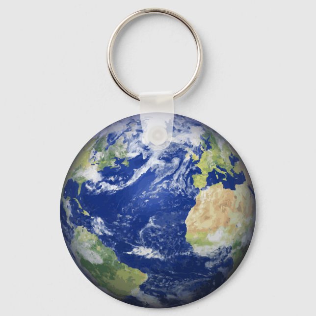 Minimalist Globe Accessory Travel & Nature Design Keychain (Front)