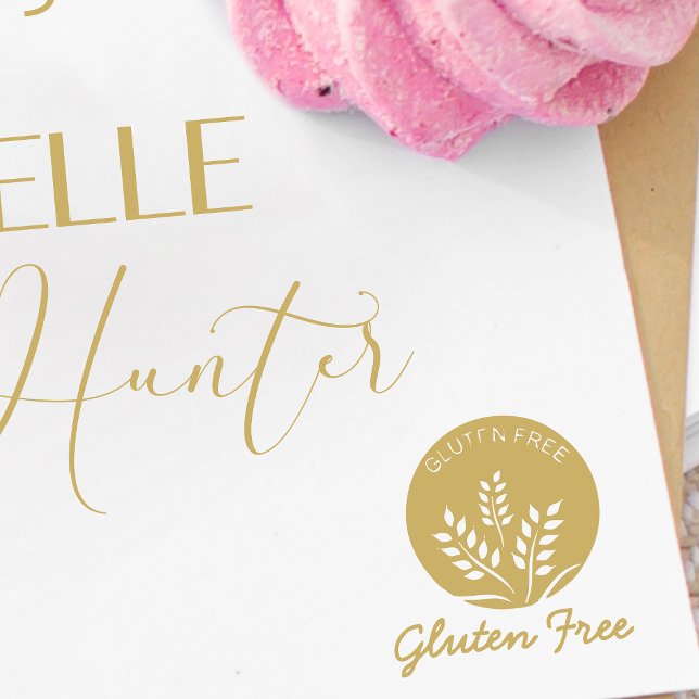 Minimalist Gluten Free Wedding Guests Meal Choice Rubber Stamp (Creator Uploaded)