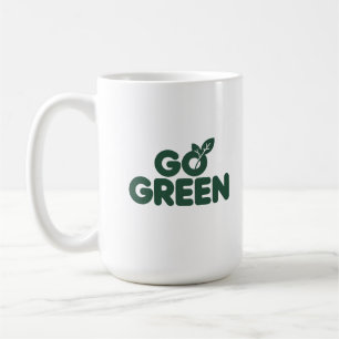 Minimalist Go Green Eco Friendly Leaf Design Coffee Mug