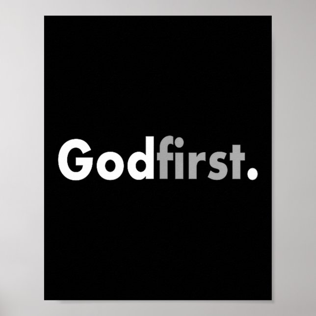 Minimalist God First Simple Christian  Poster (Front)