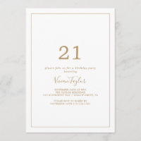 Minimalist Gold 21st Birthday Party