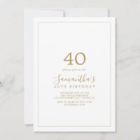 Minimalist Gold 40th Birthday