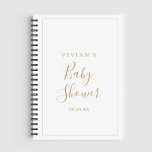 Minimalist Gold Baby Shower Gift List Notebook<br><div class="desc">This minimalist gold baby shower gift list notebook is perfect for a simple baby shower. The modern romantic design features classic gold and white typography paired with a rustic yet elegant calligraphy with vintage hand lettered style. Customizable in any colour. Keep the design simple and elegant, as is, or personalize...</div>