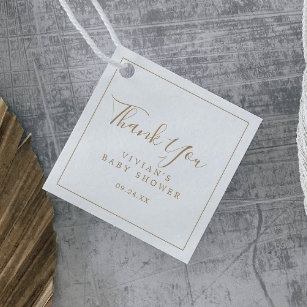 Minimalist Gold Baby Shower Thank You Favour Tags