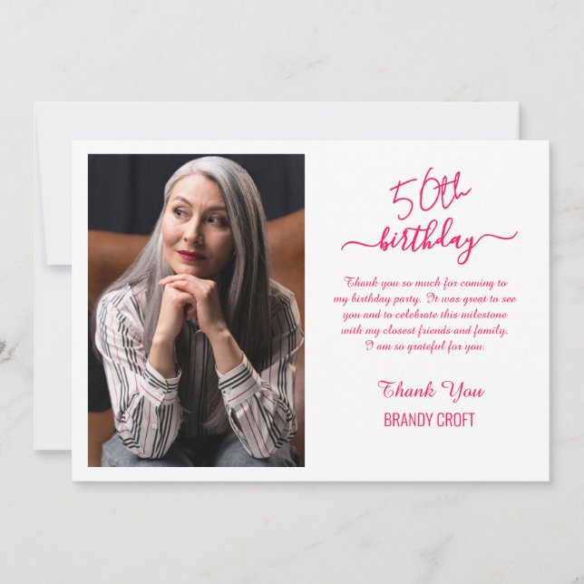 Minimalist gold birthday thank you card (Front)