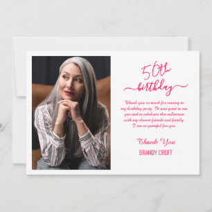 Minimalist gold birthday thank you card