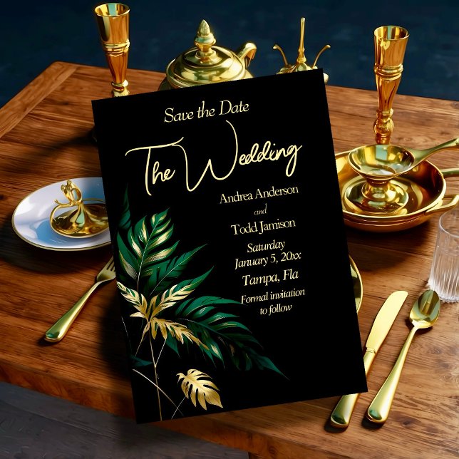 Minimalist gold black wedding save the date (Creator Uploaded)