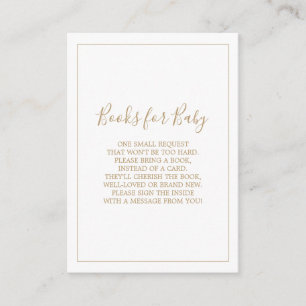 Minimalist Gold Books for Baby Card