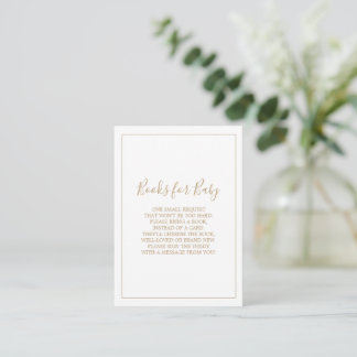 Minimalist Gold Books for Baby Card