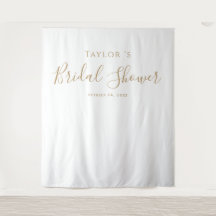 Minimalist Gold Bridal Shower Backdrop