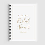 Minimalist Gold Bridal Shower Gift List Notebook<br><div class="desc">This minimalist gold bridal shower gift list notebook is perfect for a simple wedding shower. The modern romantic design features classic gold and white typography paired with a rustic yet elegant calligraphy with vintage hand lettered style. Customizable in any colour. Keep the design simple and elegant, as is, or personalize...</div>