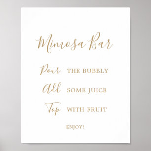 Minimalist Gold Bridal Shower Mimosa Bar Sign