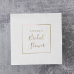 Minimalist Gold Bridal Shower Napkin<br><div class="desc">These minimalist gold bridal shower napkins are perfect for a simple wedding shower. The modern romantic design features classic gold and white typography paired with a rustic yet elegant calligraphy with vintage hand lettered style. Customizable in any colour. Keep the design simple and elegant, as is, or personalize it by...</div>