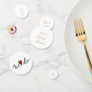 Minimalist Gold Bridal Shower Table Confetti