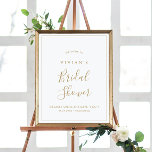 Minimalist Gold Bridal Shower Welcome Poster<br><div class="desc">This minimalist gold bridal shower welcome poster is perfect for a simple wedding shower. The modern romantic design features classic gold and white typography paired with a rustic yet elegant calligraphy with vintage hand lettered style. Customizable in any colour. Keep the design simple and elegant, as is, or personalize it...</div>