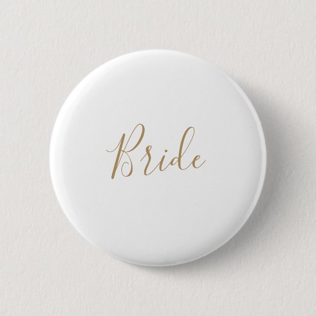 Minimalist Gold Bride Bridal Shower 2 Inch Round Button (Front)