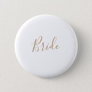 Minimalist Gold Bride Bridal Shower 2 Inch Round Button