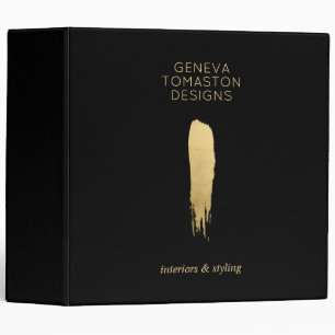 Minimalist Gold Brushstroke Designer Logo Binder