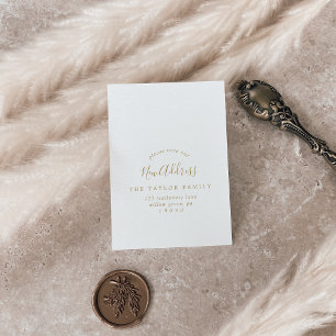 Minimalist Gold Change of Address Insert Card