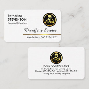 Minimalist Gold Chauffeur Line Business Card