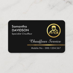 Minimalist Gold Chauffeur Line Business Card