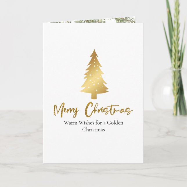 Minimalist Gold Christmas Folded Card (Front)