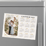 Minimalist Gold Christmas Wedding Photo Calendar<br><div class="desc">Celebrate the holidays in style with this minimalist gold Christmas Calendar featuring your favourite photo. This elegant design with a modern gold foil accent is perfect for spreading holiday cheer to loved ones. Add your names and a personalized message to create a truly unique Calendar.</div>