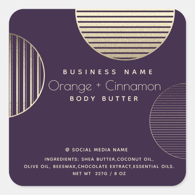 Minimalist Gold circles Simple modern  Square Sticker (Front)